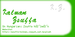 kalman zsuffa business card